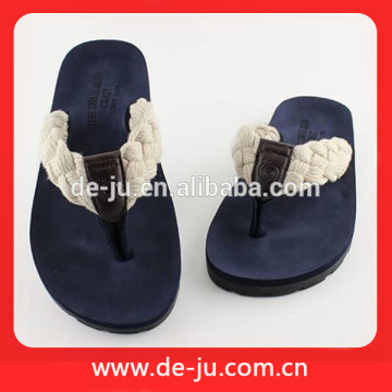 Dark Blue Cotton Strap Soft Sole Flip-flops