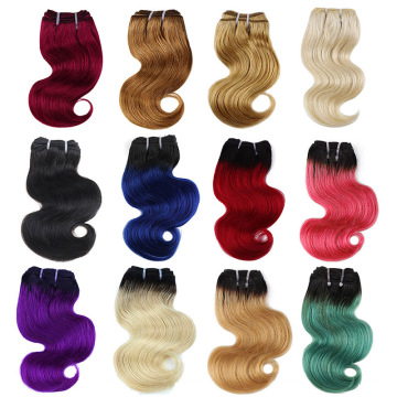 Wholesale Virgin Brazilian Hair Bundle With Closure, Ombre Colored Human Bundles With Lace Closure Set Hair Vendor