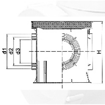 Lavabo de recogida de montaje cuadrado de UPVC