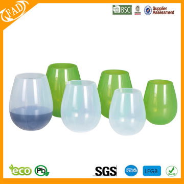 Flexible Stemless silicone Red Wine Cups
