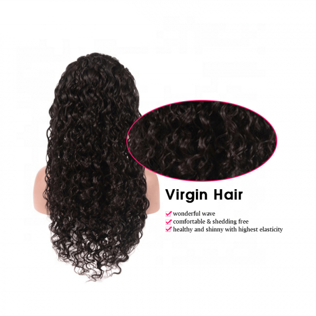 Huashuo Highest Discounts Fast Shipping Factory Price Virgin Hair 4*4 Lace Closure Wave Curly  Lace Wig
