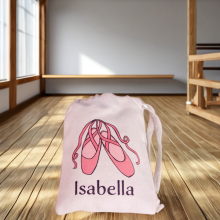 Eco Material Logo Printed Cotton Ballet Dance Shoe Bag