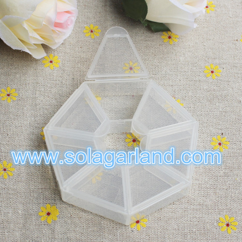 7/8 grille en plastique transparent rond bijoux perle organisateur boîte conteneur de stockage cas