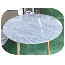 Carrara White Stone Marble Round Coffee Table Tops with Honeycomb Backer