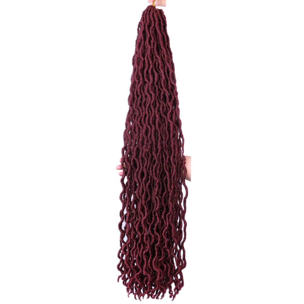 Hot sell Synthetic Gypsy Locs Extension Jumbo Braids Freetress Wavy Curly Crochet Braid Hair 36 inches  Goddess Faux Locs Hair