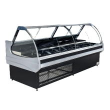Curved Glass Commercial Supermarket Freezer Meat Deli Counter