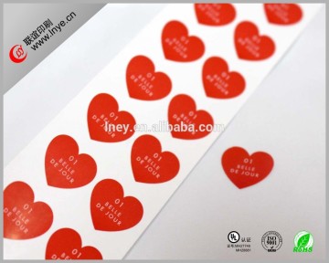 Custom vinyl sticker die cut heart shape die cut sticker China