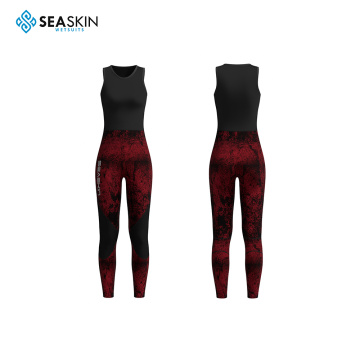 Seaskin Ladies Red Camo 두 조각 Spearfishing wetsuits