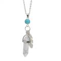 Howlite Feather Hexagonal Prism Hängsmycke Choker Halsband