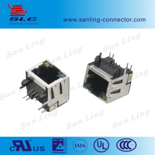 Female 8P8C rj jack Connector Right Angle dip PBT Black rj45 connector