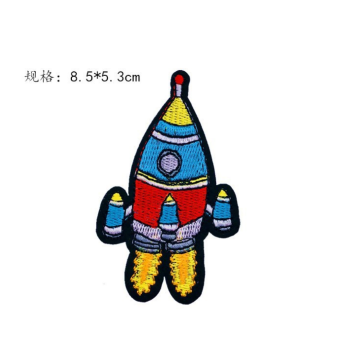 Cheap 3d rocket Embroidery Iron Patches for Clothing