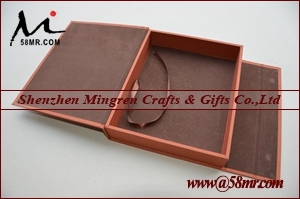 Fabric Leather Wood Photo Storage Box