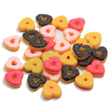 Cheap Resin Heart Donut with Hole Flatback Charms Handmade Decoration Beads Girls Pendant Necklace Finding Jewelry Store