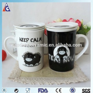 Tea cup with strainer filter and lid