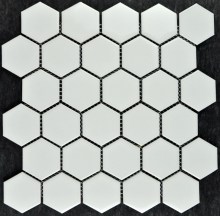 Pure White Small Hexagonal Porcelain Mosaic Tile