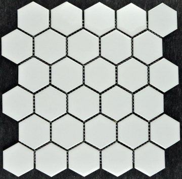 Pure White Small Hexagonal Porcelain Mosaic Tile