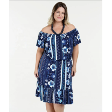 Kvinnor Casual Off Shoulder Sleeve Plus Size Klänning