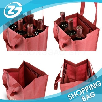 New Fashion Foldable Reusable Customized Made Divided Wine Tote Bag