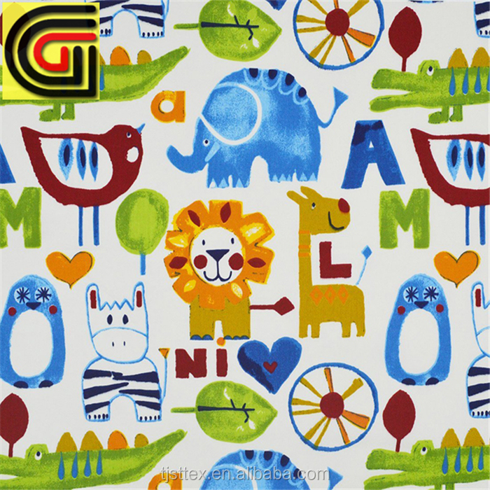 Print zoo animals pattern eco-friendly bamboo baby fabric