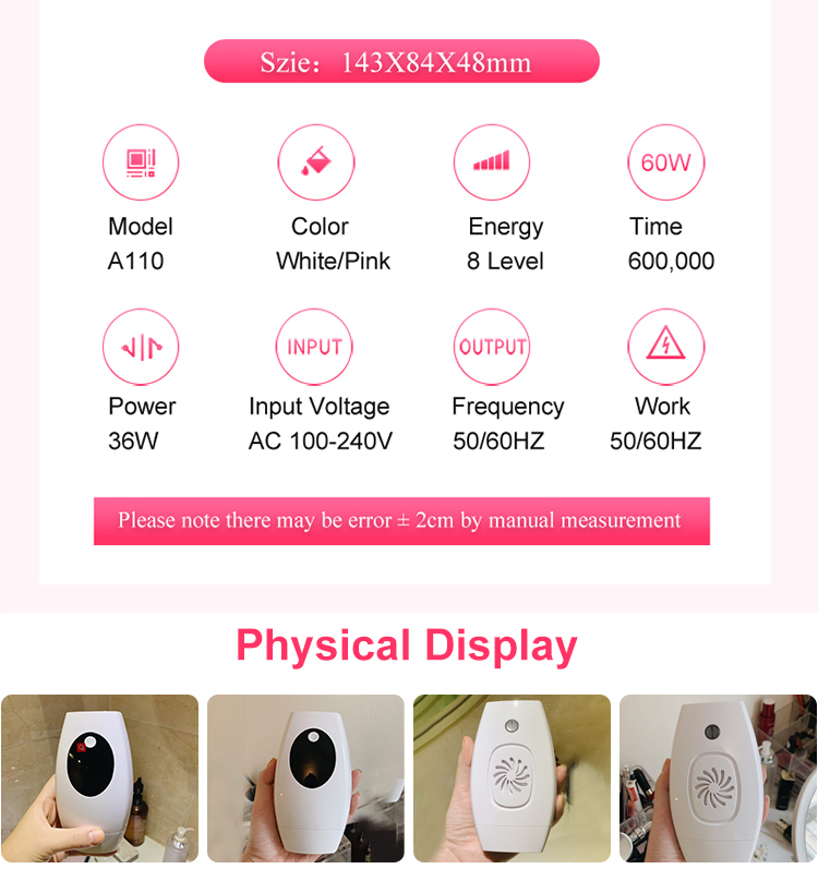600,000  Electronic counting fast ipl mini laser machine hair removal device