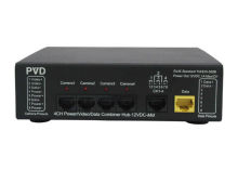 4 Channel Video Power Data Balun For Cctv , Bnc To Rj45 Pvd Balun,12vdc Output