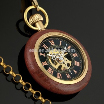 WP122 Golden Color Pocket Watch Antique Style Vintage Mechanical Movement Watches