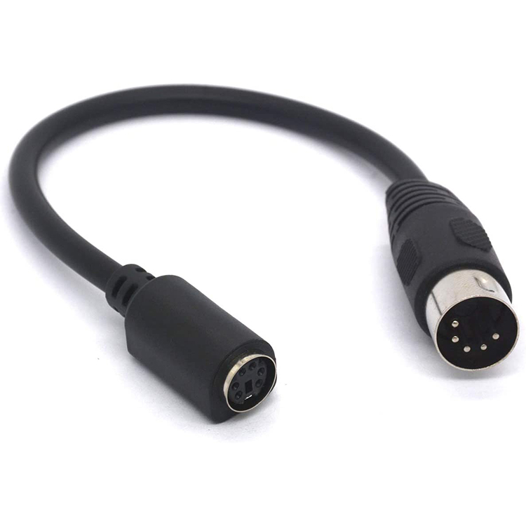5 Pin MIDI Male to 6 Pin Mini Din Female Adaptor for Mouser AT Keyboard