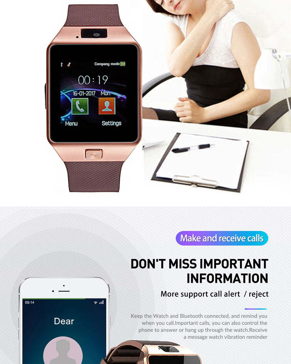 2021 New Men Promotional Support android 4G SIM Card BT WristWatch Smartwatch For Apple Watch DZ09 Smart Watch With Camera