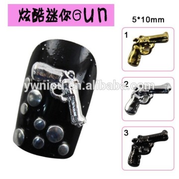 Fancy Gold Gun Metal Charms Metal Deco Charms Nail Art