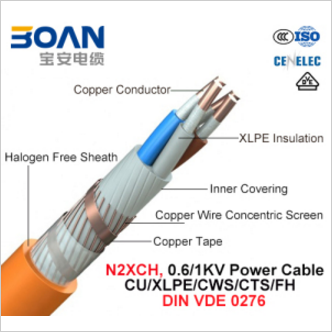 N2xch, Power Cable, 0.6/1 Kv, Cu/XLPE/Cws/Cts/Fh (VDE 0276-604)