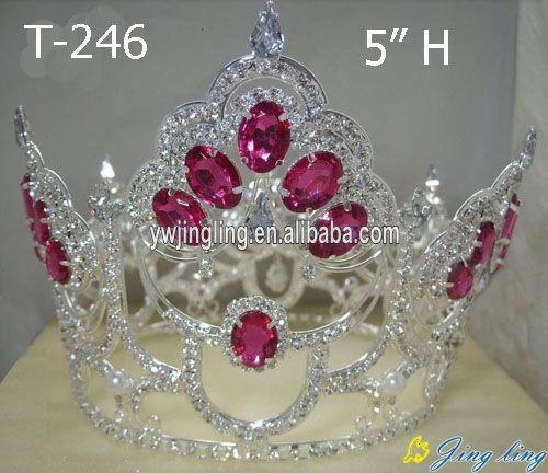 Wholesale Cheap Pink Crystal Full Round Crowns