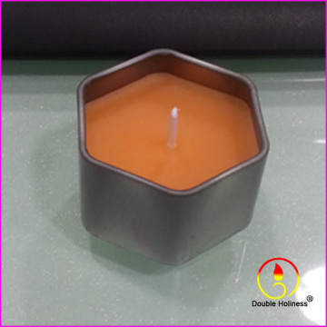 direct bulk Hexagon plum tin cups cameo candles