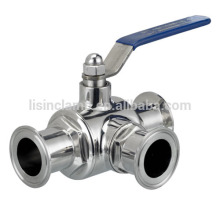 Sanitary Clamped Tee Type Ball Valve