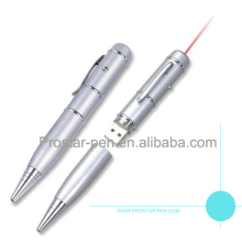 Promotional twist 3 in 1 metal usb laser pointer pen