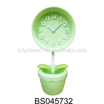 DIY Plastic Round Flower Shape Unique Stylish Digital Table Clock