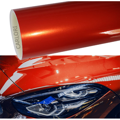 metallic gloss orange car wrap vinyl