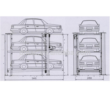 2 level combined parking car lift/double parking car lift