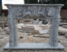 italian statuary marble electric fireplace surround