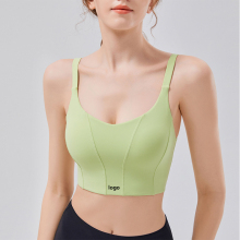 2024 Wholesale Custom Logo Front Zip Racer Back High Impact Sports Bra for Women