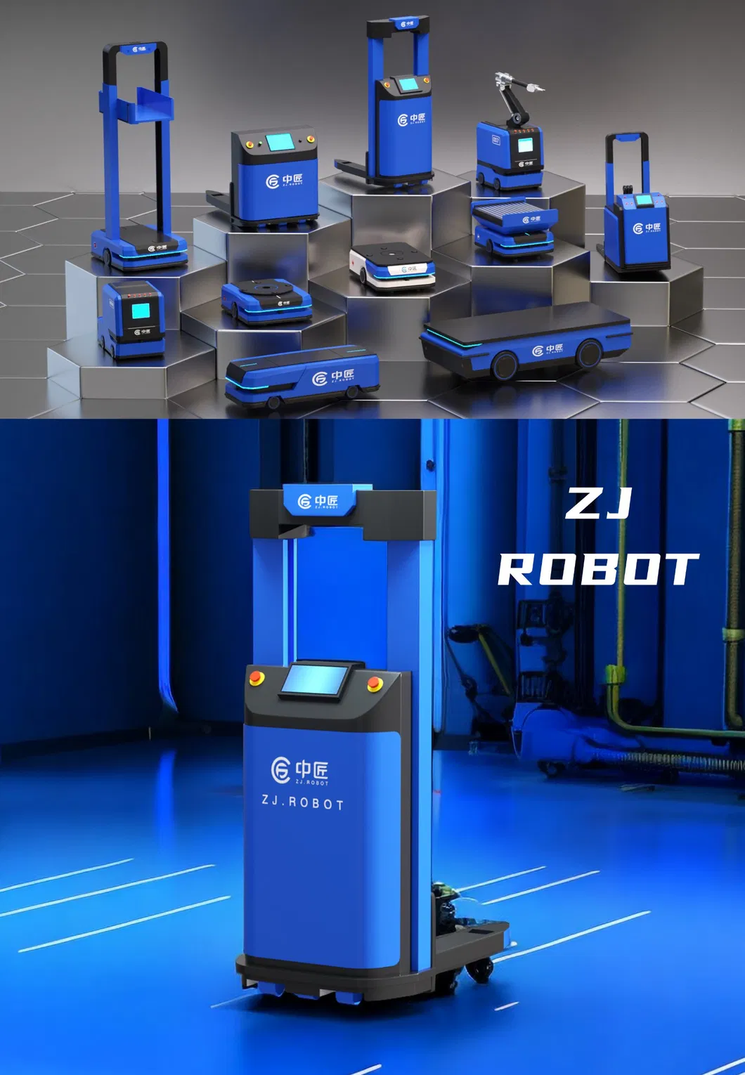Zhongjiang Robot Stacking Forklift Agv Automatic Navigation Material Tray Unmanned Handling Manufacturer Customized Direct Supply