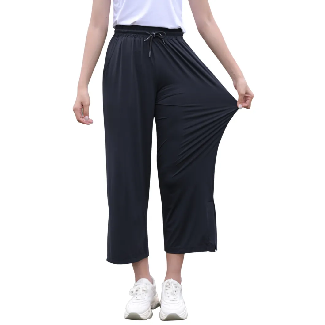 Upf50+ Anti-Ultraviolet Wide-Leg Cropped Ladies Quick Drying Pants