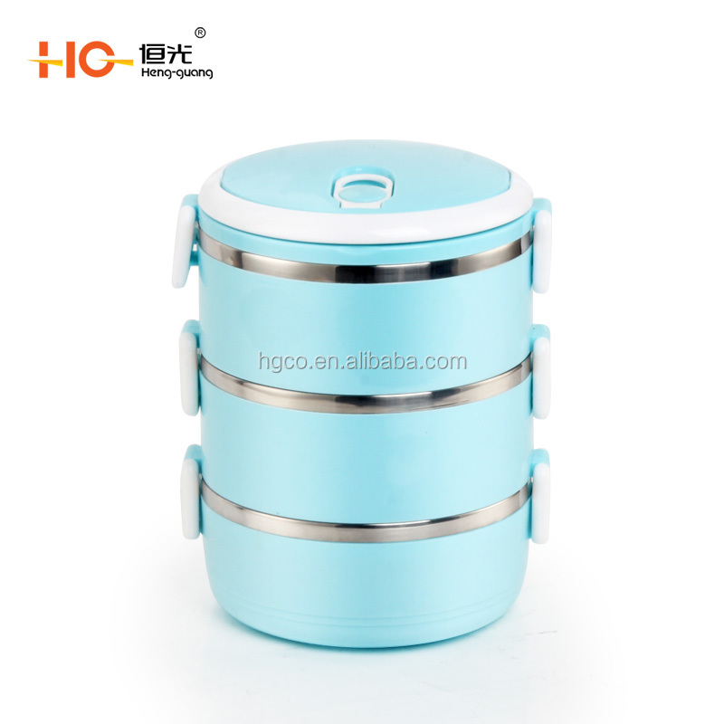 3 4 5 Layer Food Container Stainless Steel Insulated Lunch Box with plastic lids amazon