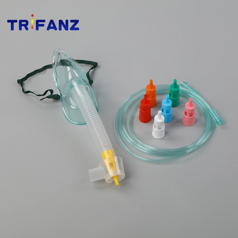 Disposable PVC Oxygen Surgical Mask with Reservoir Bag with 2m Tubing