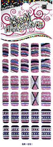 Multicolor Safe Beauty Glitter Nail Art Sticker With Fashional Design For Metal,  Glass