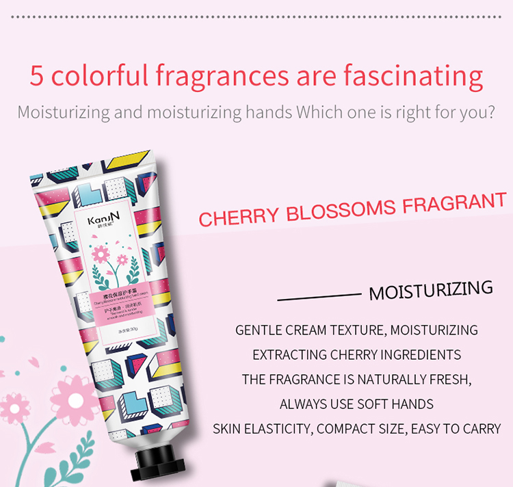 OEM Factory price moisturizing whitening cherry blossom herb hand cream