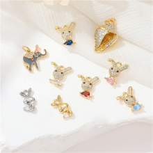 Wholesale Enameled Animal Pendants & Charms: Rabbit, Shell, Conch, Elephant, Zircon Ornaments