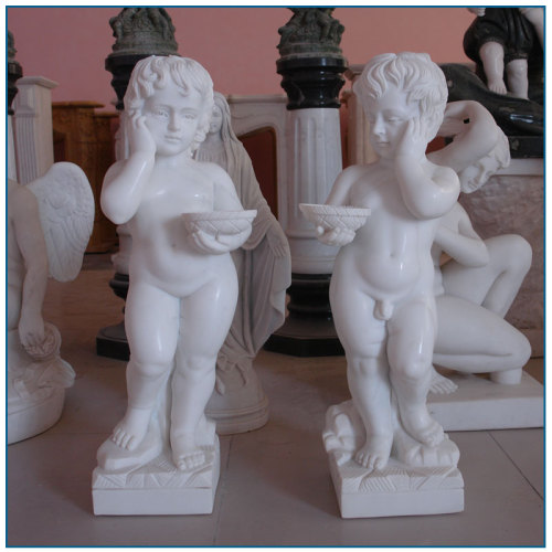 Garden Life Size White Marble Children Statue