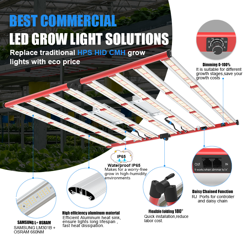 AGLEX 800W Samsung Hydroponics Commercial Grow Light