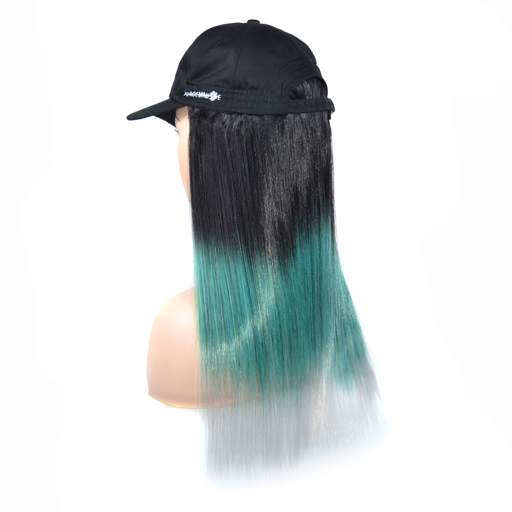 MYZYR Baseball CapWith Hair Long Straight hairFake HairHat Wig SyntheticHair Extensions Hat With Hair Natural Hairpiece ForWomen