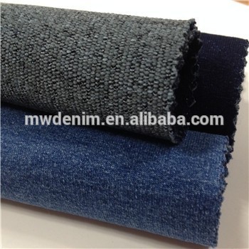 thick indigo french terry denim fabric